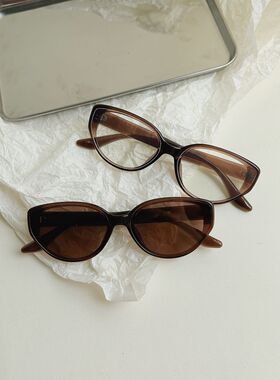 白色猫眼墨镜女款2026新款高级感方圆脸显瘦脸小防紫外线太阳眼镜