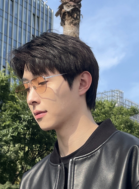 金属眉线半框个性渐变茶色太阳镜男复古风海边女墨镜开车驾驶镜gm