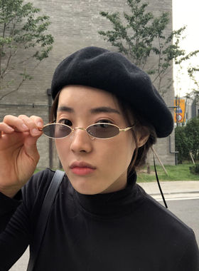 Y2K凹造型金属伴郎搞怪椭圆框