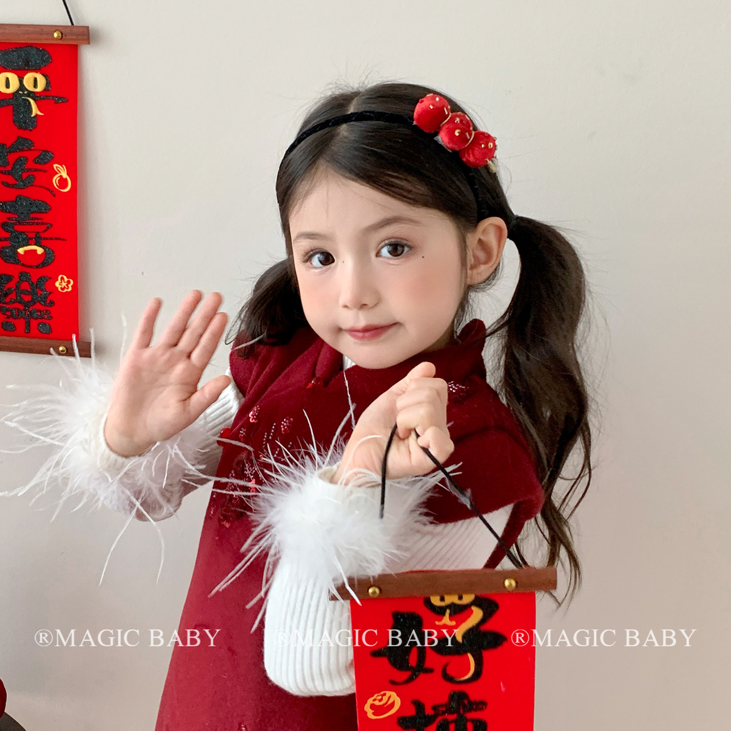 新年可爱喜庆糖葫芦发夹丝绒红色发箍过年头饰夹子儿童发圈发饰,淘宝优惠券,粉丝福利购,淘宝优惠卷