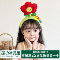 Cute little red flower hair stirrup ultra cute with no injury to hair and hair without stranglehead stirrups children 2023 new hair accessories