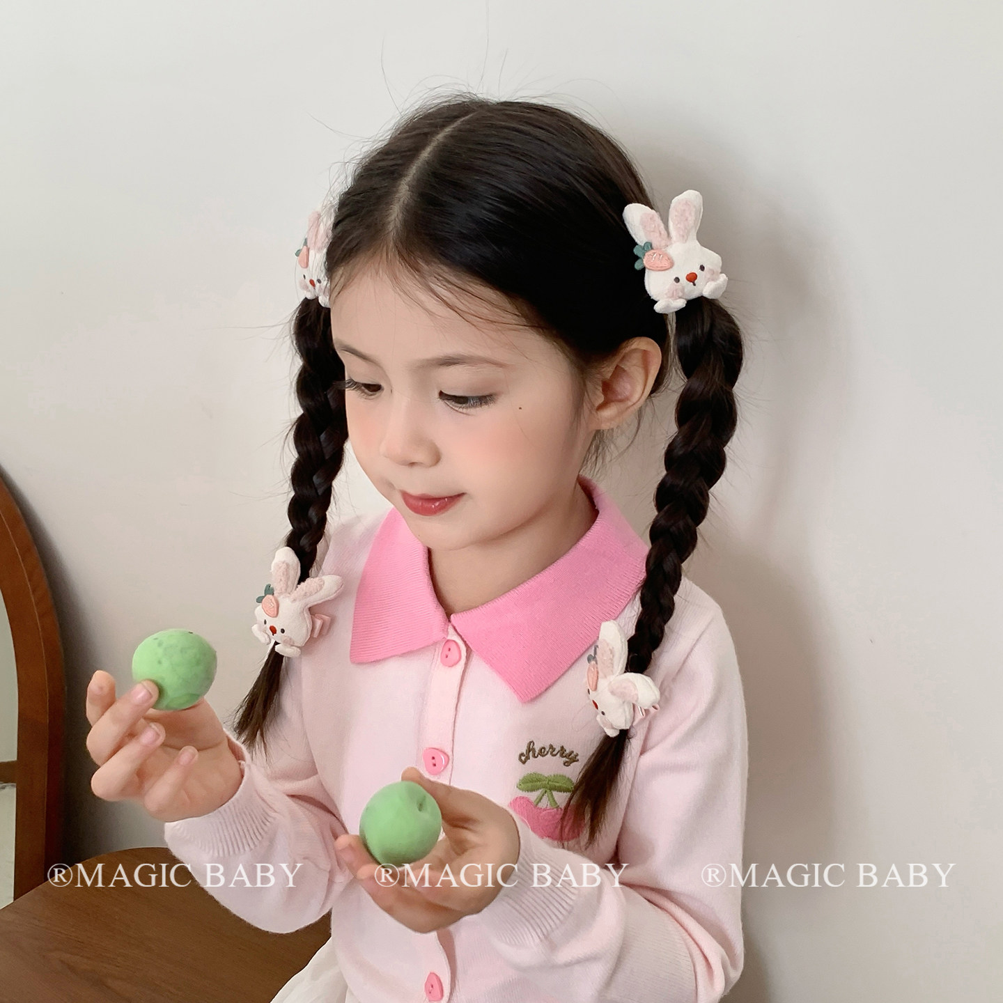 儿童可爱立体胡萝卜小兔子发圈发夹甜美宝宝发夹扎发皮筋发饰韩系,淘宝优惠券,粉丝福利购,淘宝优惠卷