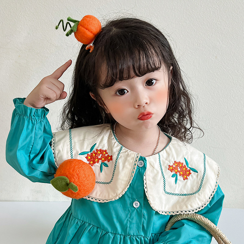 小礼帽立体南瓜女童发夹头饰宝宝夹子可爱超萌橘子苹果儿童发卡女,淘宝优惠券,粉丝福利购,淘宝优惠卷