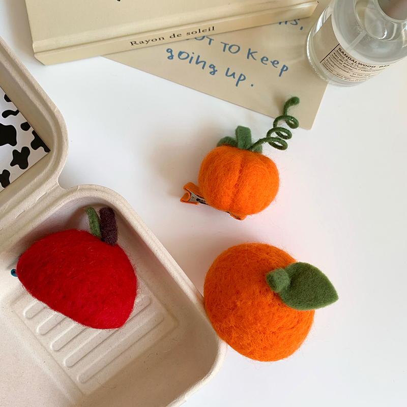 小礼帽立体南瓜女童发夹头饰宝宝夹子可爱超萌橘子苹果儿童发卡女,淘宝优惠券,粉丝福利购,淘宝优惠卷