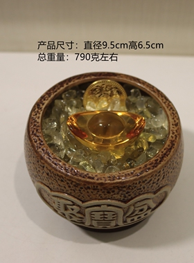 芳禾居台湾手工制作陶土陶瓷聚宝盆办公桌收银台财位礼品顺丰包邮