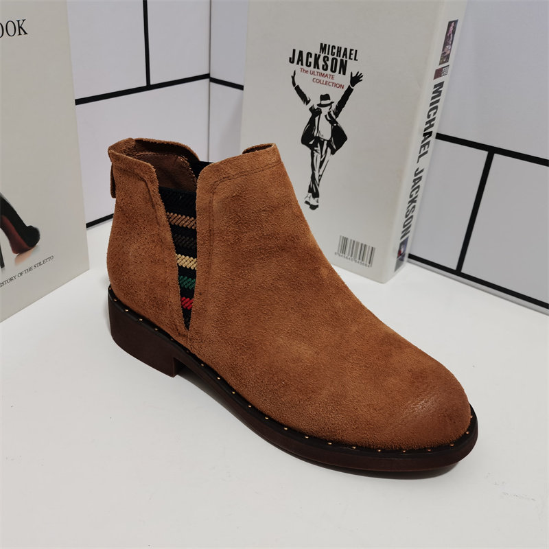 外贸真皮断码女鞋英伦风低跟磨砂皮短靴透气休闲靴子特价清仓处理,淘宝优惠券,粉丝福利购,淘宝优惠卷