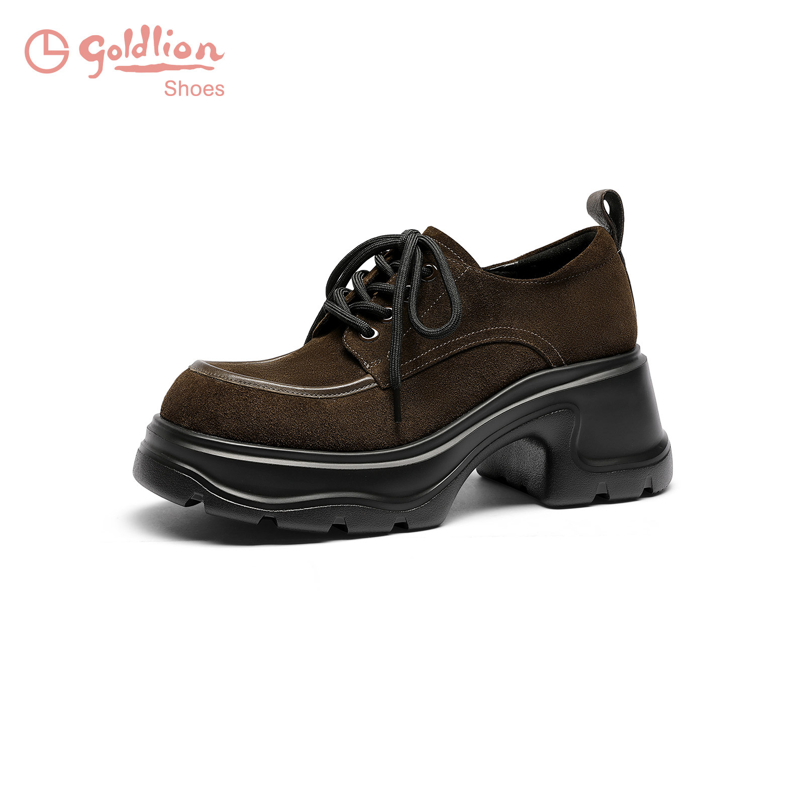 金利来绒面小皮鞋女秋季商场同款深口女鞋英伦百搭休闲厚底乐福鞋,淘宝优惠券,粉丝福利购,淘宝优惠卷