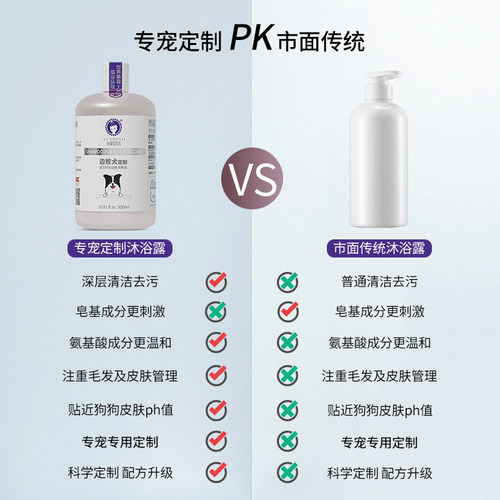 雪貂边境牧羊犬狗狗沐浴露边牧专用抑菌除臭止痒宠物洗澡用品香波 - 图0
