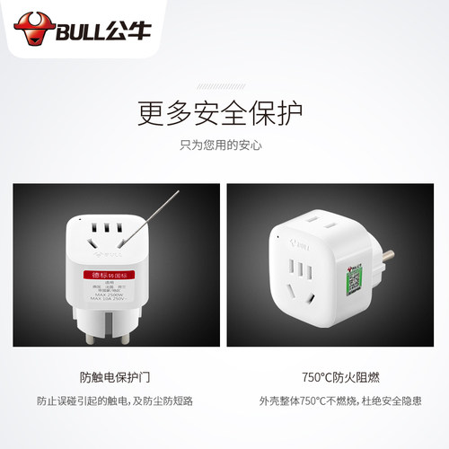 公牛德标转换插头韩国法泰国俄罗斯土耳其欧洲澳洲越南插座转换器 - 图2