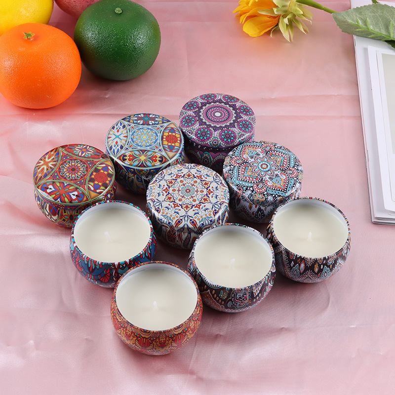 9pcs tin can soy wax smokeless candle fragrance set香薰蜡烛 - 图1