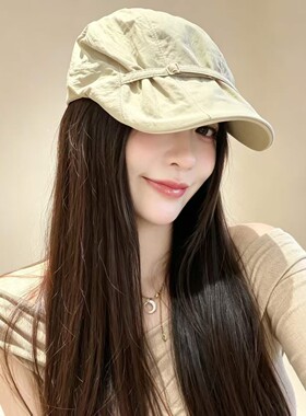 复古个性前进帽绑带速干女春夏休闲百搭遮阳鸭舌帽女款帽子防晒