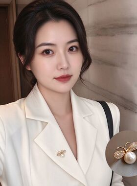 蝴蝶结防走光神器高档免缝小胸针女百搭气质别针固定衣服西装领口