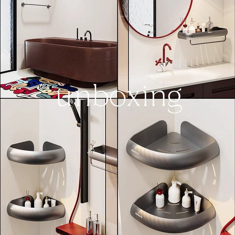 高颜值浴室置物架免打孔卫生间三角篮厕所洗漱台墙上收纳转角架子,淘宝优惠券,粉丝福利购,淘宝优惠卷