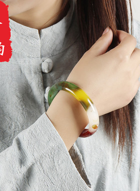 巴西玛瑙多彩玉髓手镯