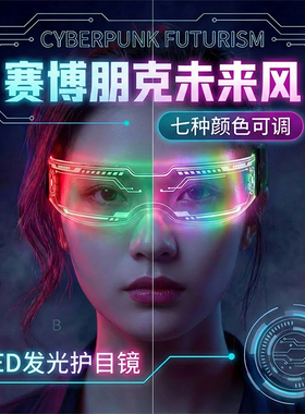 【音乐节专用】赛博朋克发光眼镜