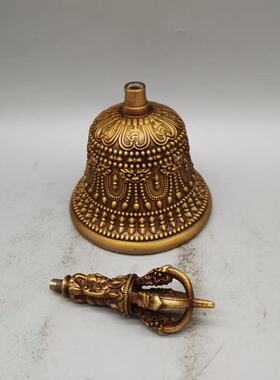 纯铜手摇铃铛三叉铃三清铃摆件