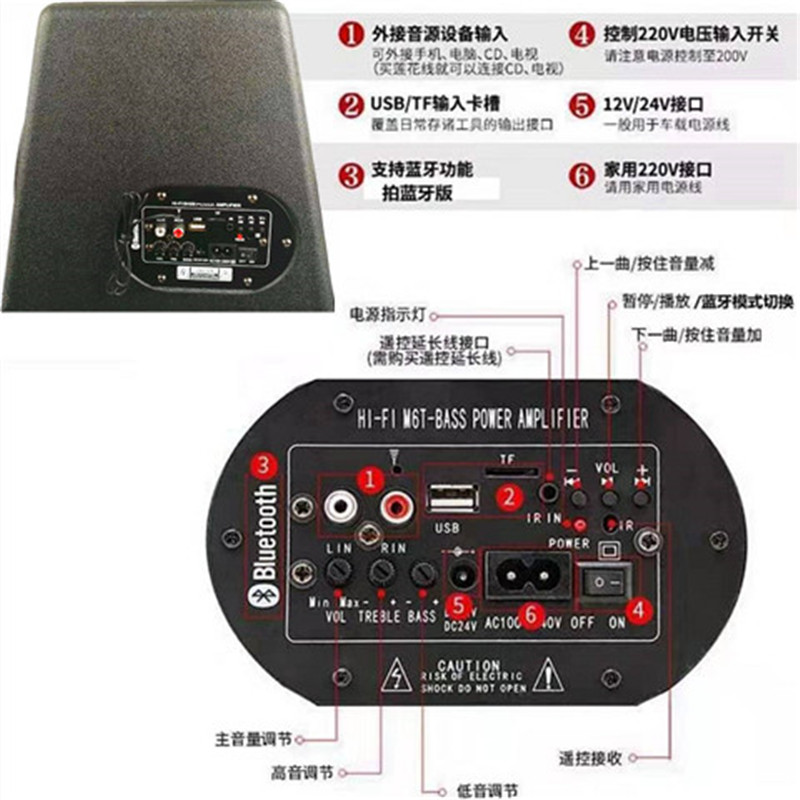 特价限区包邮梯形8寸汽车低音炮音响有源音箱电脑音响12V220V24V-图2