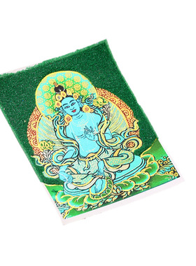 藏式手绘描金唐卡画布五