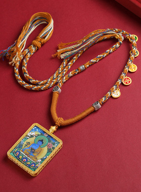 藏式项链挂坠绳唐卡吊坠