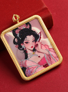 彩金九尾狐狐仙藏式唐卡