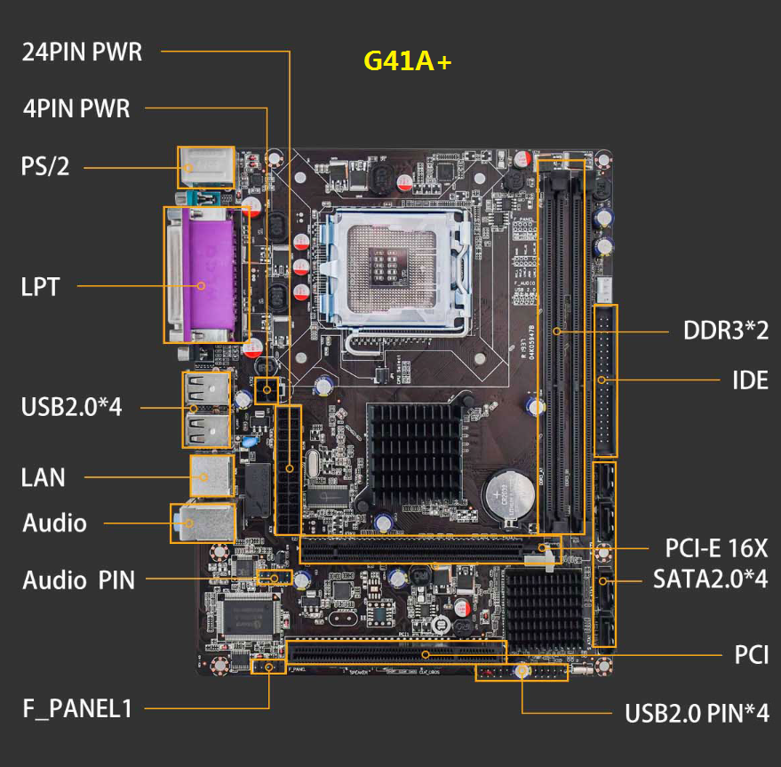 众成泽丰G41主板775 771针DDR3打印口COM口PCI线切割autocut软件-图0