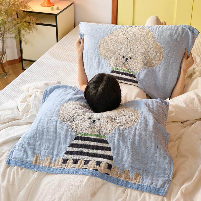 纯棉纱布枕巾一对装四季通用卡通双面吸汗透气水洗全棉家用枕头巾,淘宝优惠券,粉丝福利购,淘宝优惠卷