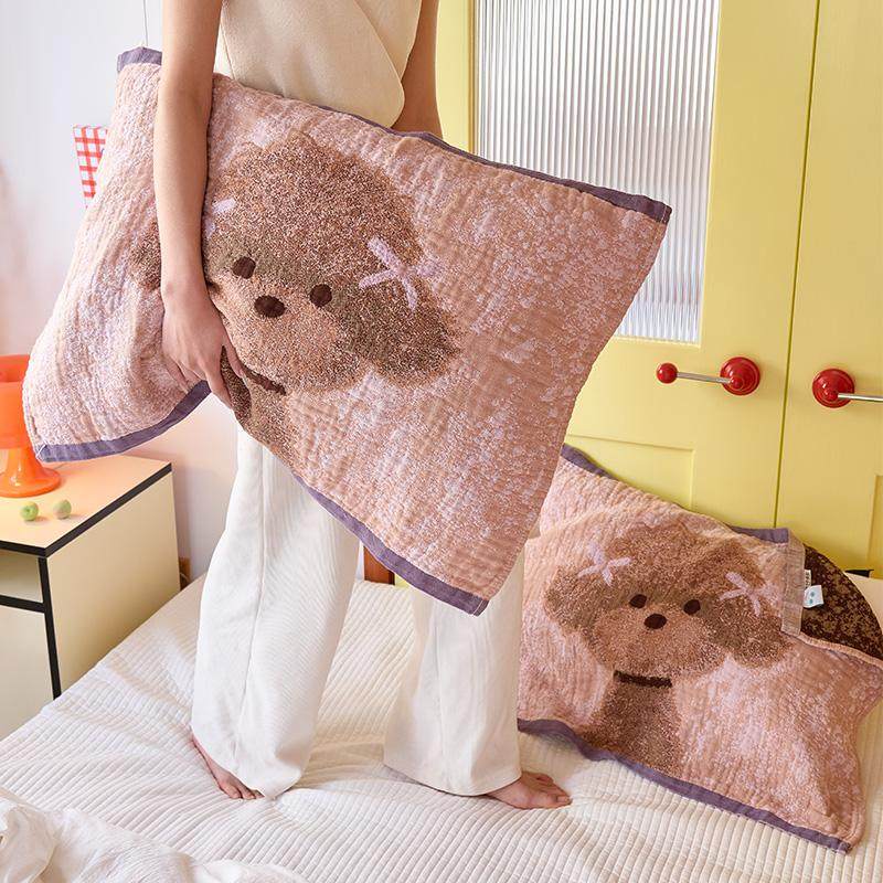 纯棉纱布枕巾一对装四季通用卡通双面吸汗透气水洗全棉家用枕头巾,淘宝优惠券,粉丝福利购,淘宝优惠卷