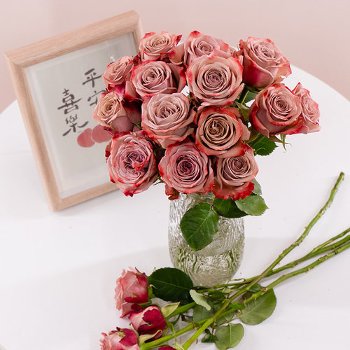 卡布奇诺玫瑰鲜花云南基地直发鲜切花家用水养百合向日葵顺丰冷链 - 图0