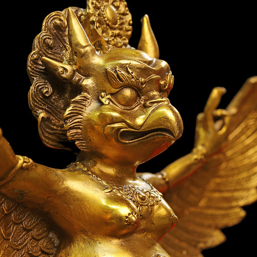 黄铜雷震子摆件 鹰大鹏金翅鸟吉祥物招财摆件 藏传神像金属工艺品 - 图1