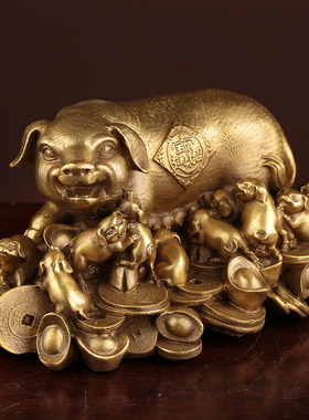 纯铜摆件客厅装饰品生肖猪