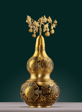 纯黄铜大号铜葫芦摆件