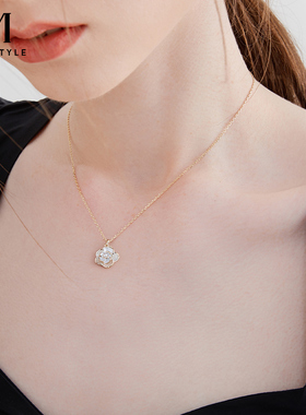 925银山茶花项链女小香风气质