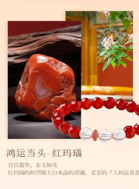 国风轻奢红玛瑙水晶手链