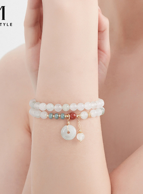 mck多层叠戴平安扣手链女