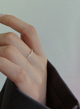 925纯银极简手工开口可调节戒指