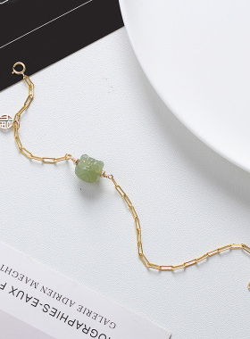 3d雕刻醒狮天然和田玉女ins手链