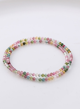 原创天然碧玺双层手链女