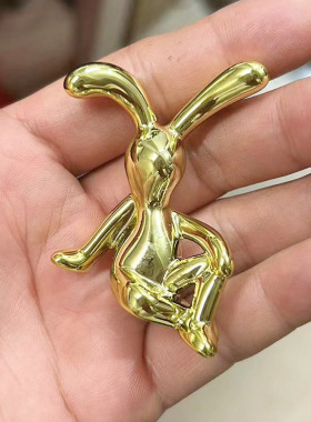 潮流立体兔子摆件粘贴式电镀长耳兔萌趣产品拍照兔子摆件