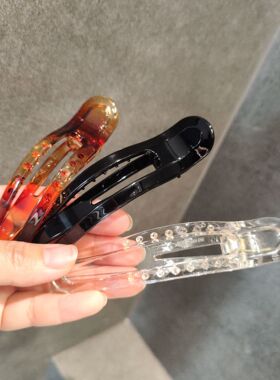 大号盘发鸭嘴夹发抓法式简约懒人洗脸马尾一字夹后脑勺的夹子
