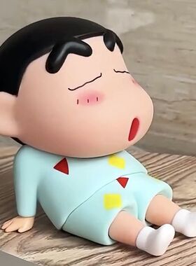 潮玩小新懒人手机支架手机座动漫手办桌面摆件潮玩模型礼物