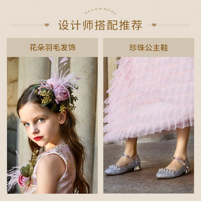女童蓬蓬纱礼服洋气仙女主持公主裙 boerss儿童礼服