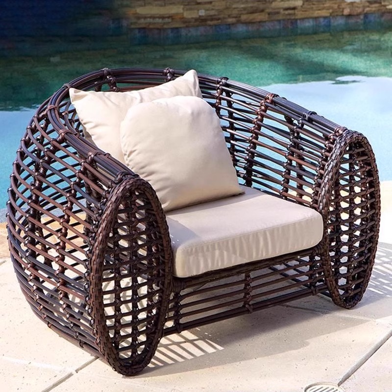 远茂户外PE编藤沙发茶几组合别墅室庭院藤椅家具阳台休闲简约现代 - 图2