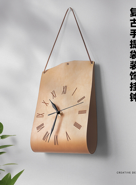 北欧风袋形创意挂钟轻奢艺术时钟