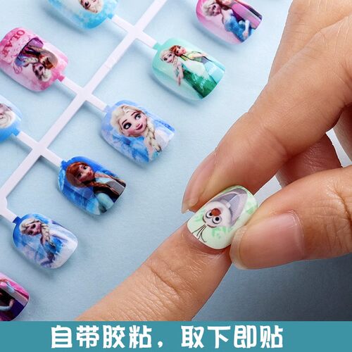 冰雪奇缘指甲贴2025新款女孩儿童专用甲片长玩具宝宝美甲无毒无味卡通贴纸装饰小号贴片壳亮晶晶女童生日礼物 - 图2
