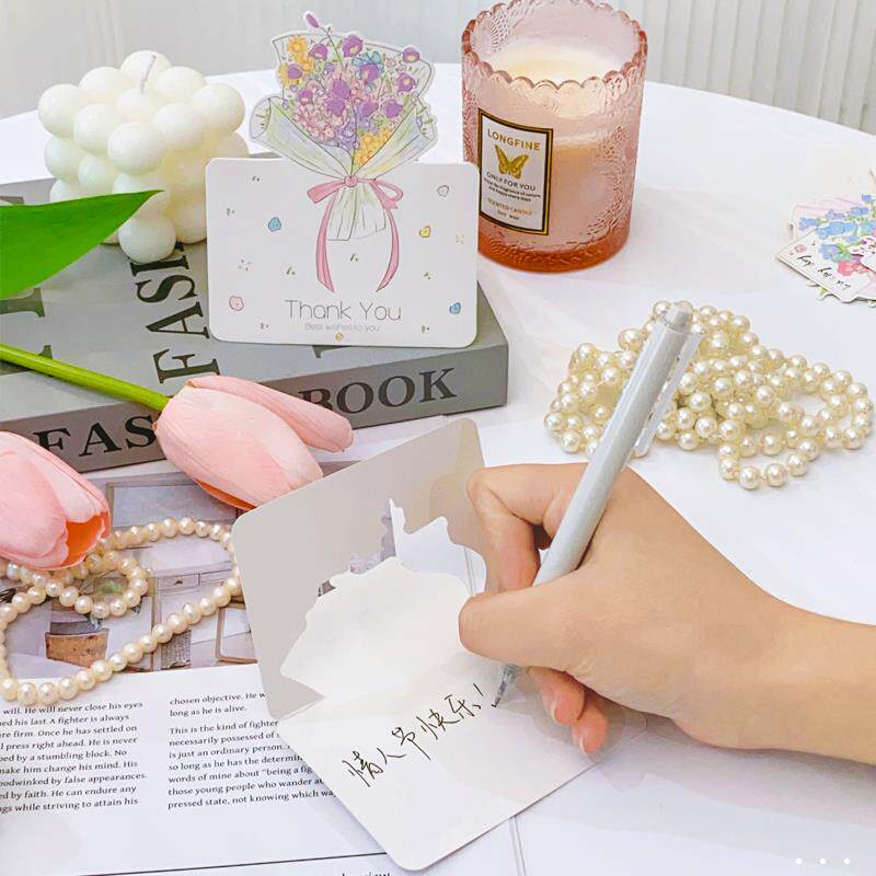 母亲节贺卡感谢卡高级感礼物diy手工制作thank you卡片生日手写信情人节送女友感恩明信片花店鲜花留言祝福卡