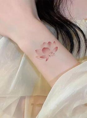 好运莲纹身贴防水持久美寓