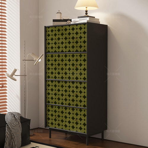 复古装饰柜子贴纸客厅储物柜门改造家具翻新自粘墙纸房间布置贴画 - 图0