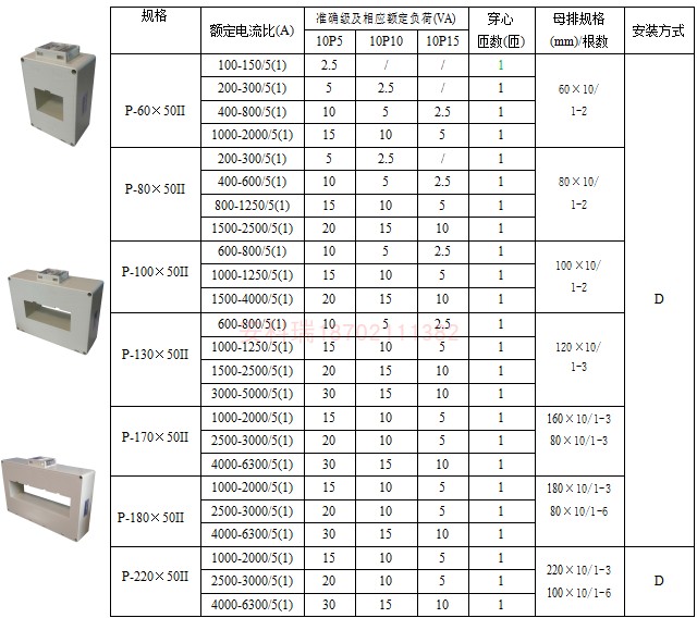 安科瑞保护型电流互感器AKH-0.66- P-130III 3500/5 10P10 15VA - 图1