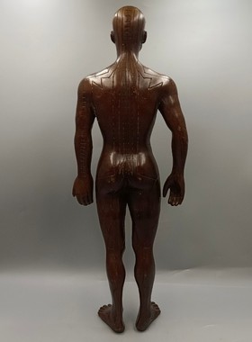 纯铜针灸模型铜人摆件书房中医馆药店装饰摆设铜穴位人仿古玩收藏