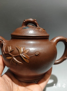 回流旧藏宜兴名家纯手工腰线壶紫砂壶原矿泥茶壶茶具家用泡茶壶
